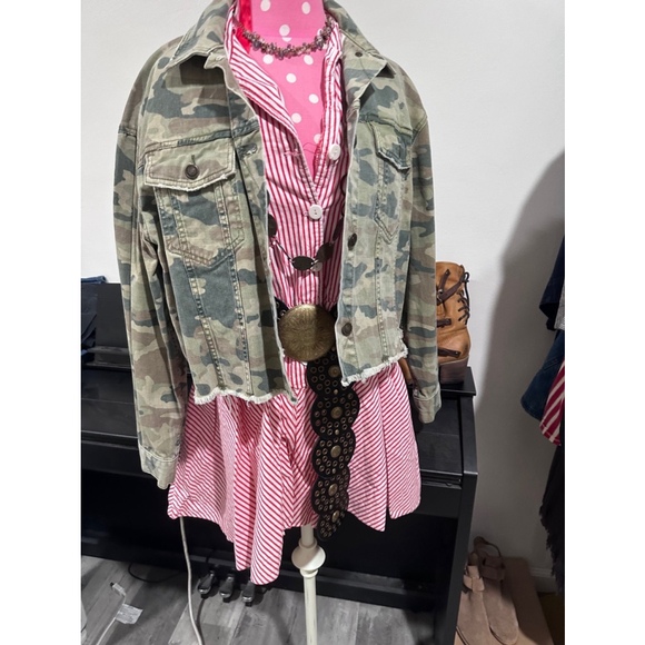 Women's Free People Jacket Green Camo M - Picture 4 of 6